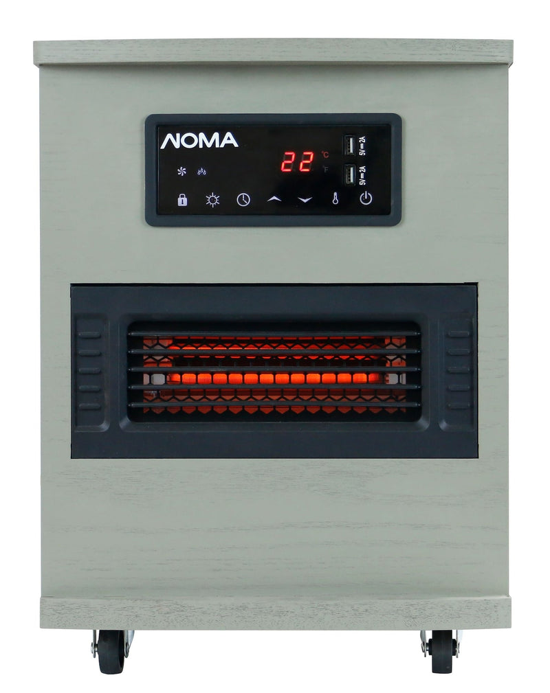 Ashwood Infrared Wood Cabinet Heater with Remote Control and Thermostat, Grey H0T7