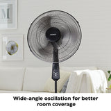 Oscillating Pedestal/Stand Fan with Remote Control, 3-Speed, Black, 18-in R2Q7 - product image 6