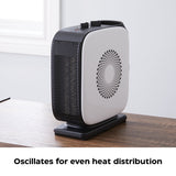 Portable Oscillating Portable Ceramic Space Heater withThermostat, 1500W, White V0Z8 - product image 8