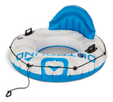Inflatable Connectable River Tube, 1-Person, White/Blue, 51-in J9K0 - product image 1