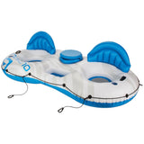 Inflatable Lake Connectable Tube, 2-Person, White/Blue Y0E7 - product image 1
