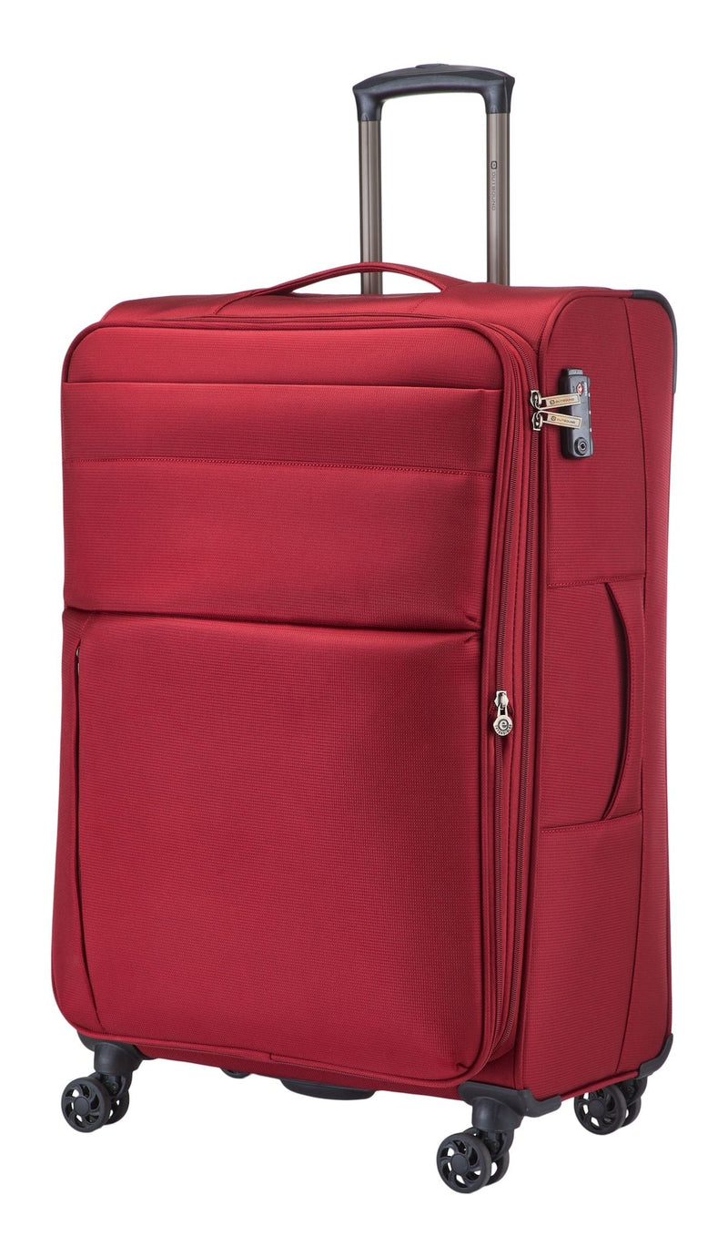 Softside Large Luggage, Wheeled, Red Y1H3