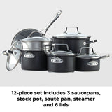 Hard Anodized Cookware Set, Non-Stick, PFOA-Free, Dishwasher & Oven Safe, 12-pc W6E8 - product image 6