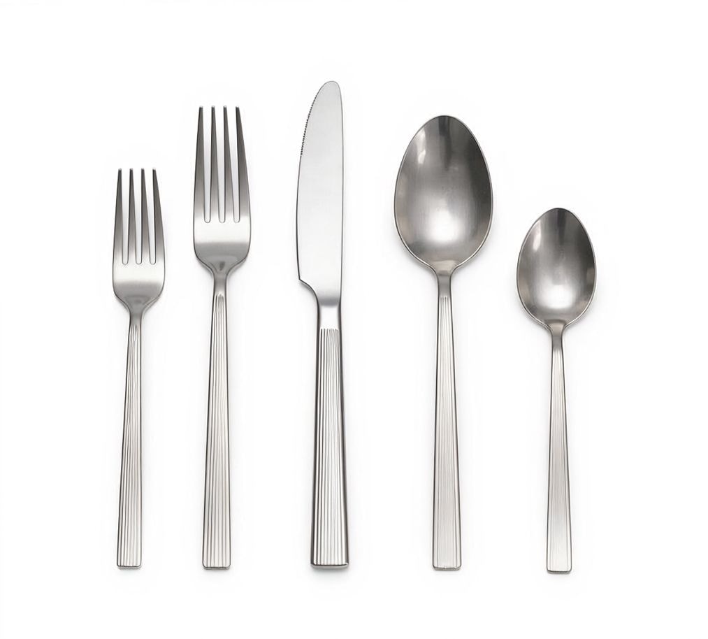 Pinette Refined Rib Mirror Finish Stainless Steel Flatware Set, Serves 12, 60-pc A0S1 - product image 1