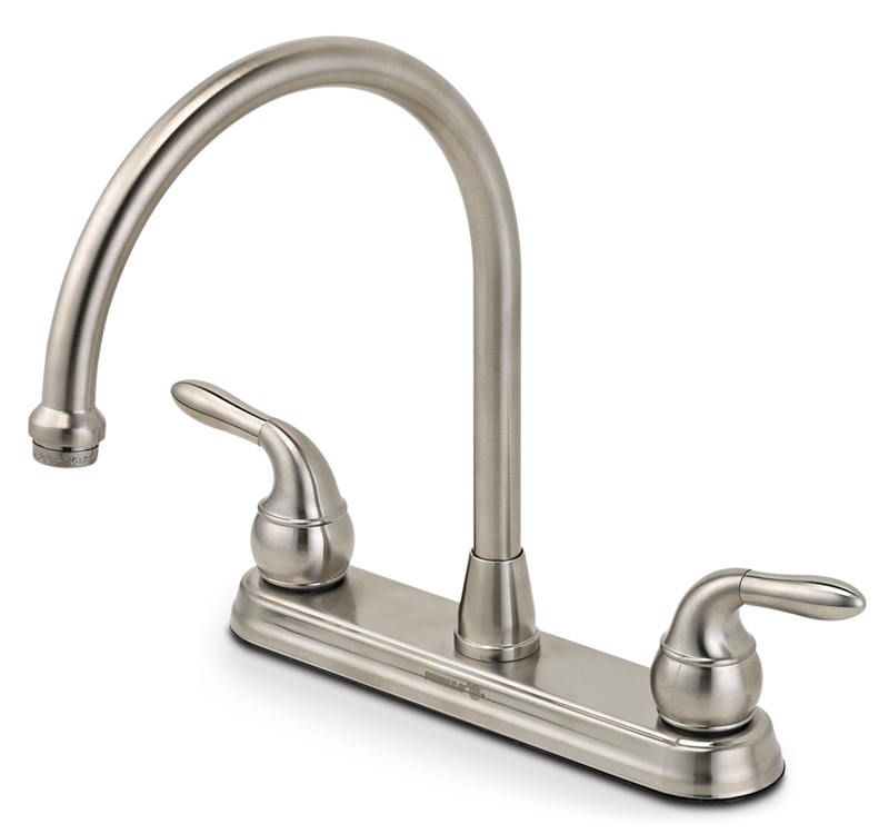 Double Handle Kitchen Faucet, Brushed Nickel R4M4