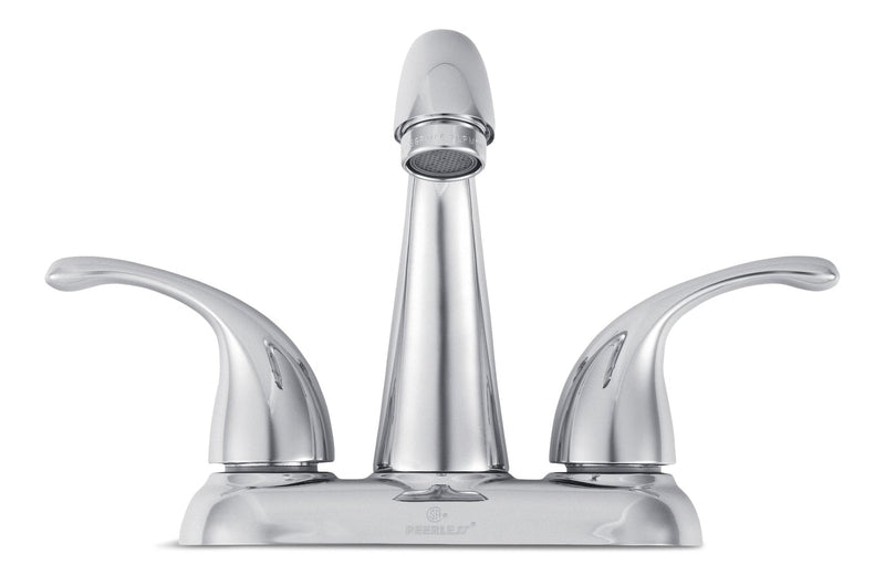 Double Handle Rigid Spout 4-in Centreset Bathroom Sink Faucet with Pop-Up Drain, Chrome X1I3