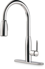 Tunbridge Single Handle High Arc Pull Down Kitchen Faucet, Chrome E7Z8 - product image 1