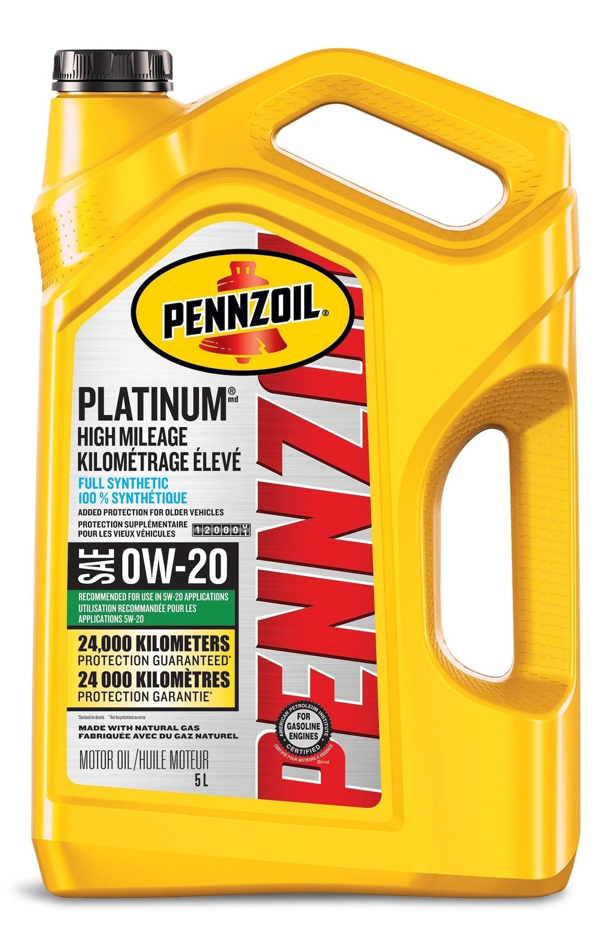 Platinum High Mileage 0W20 Synthetic Engine/Motor Oil, 5-L N3W7 - product image 1