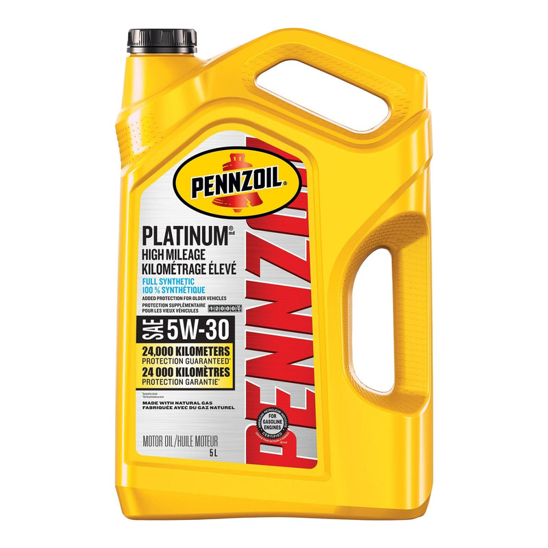 Platinum High Mileage 5W30 Synthetic Engine/Motor Oil, 5-L E7V4