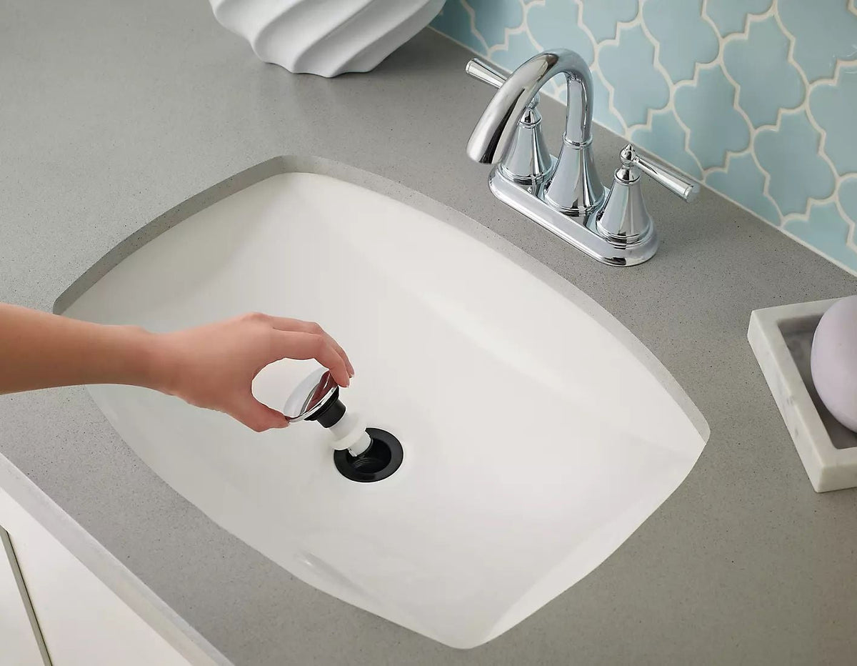 Matlock Single Handle High Arc Single Hole 4-in Centreset Bathroom Sink Faucet, Push & Seal Drain, Matte Black K4C3 - product image 5