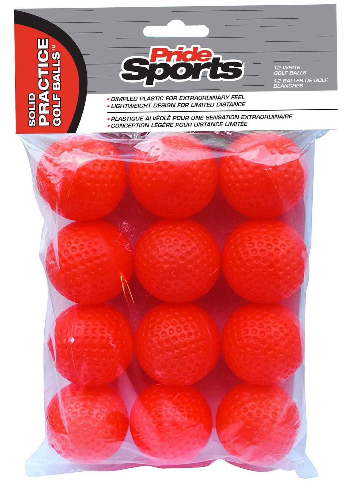 Dimpled Plastic Practice Golf Balls, Lightweight, 12-pk, Assorted Colours T2T0 - product image 1