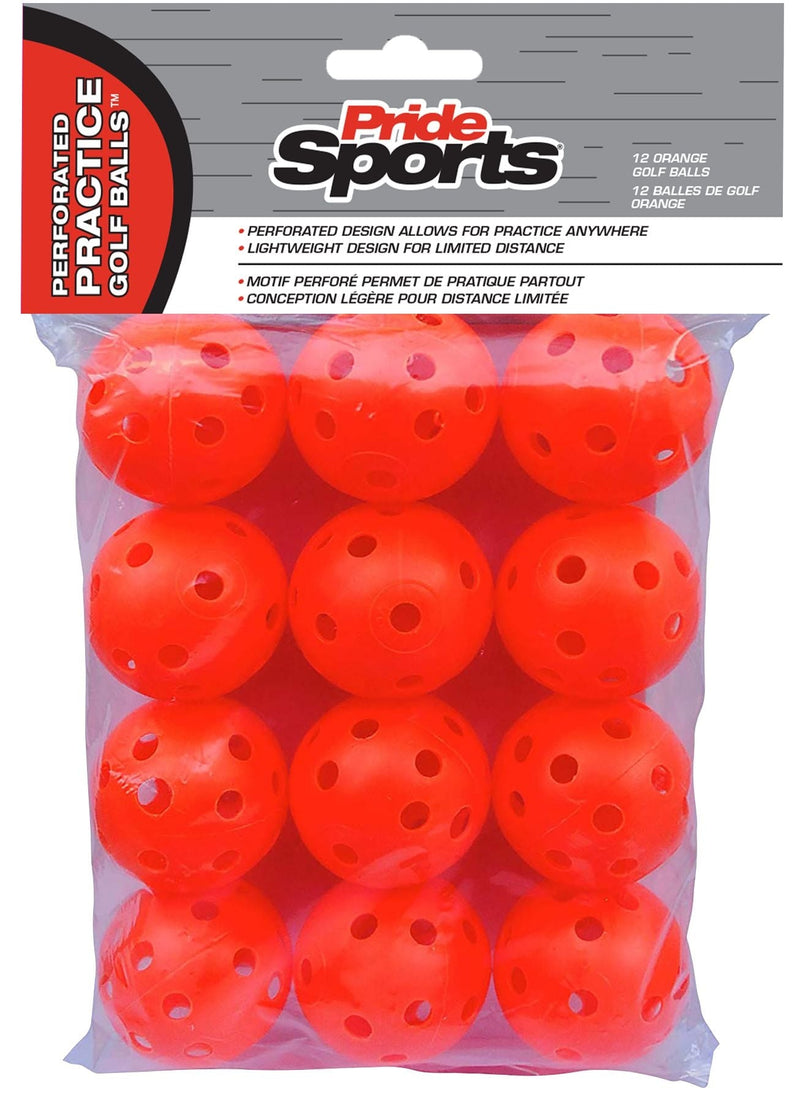 Perforated Plastic Practice Golf Balls, Lightweight, 12-pk, Assorted Colours Y3U6