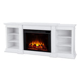 Flame Eliot Grand Entertainment VividFlame Media Indoor Electric Fireplace TV Stand, 1500W, Includes Remote Control & Firebox, White Y6O0 - product image 1