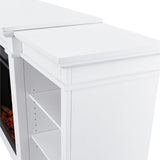 Flame Eliot Grand Entertainment VividFlame Media Indoor Electric Fireplace TV Stand, 1500W, Includes Remote Control & Firebox, White Y6O0 - product image 3