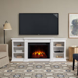 Flame Eliot Grand Entertainment VividFlame Media Indoor Electric Fireplace TV Stand, 1500W, Includes Remote Control & Firebox, White Y6O0 - product image 4