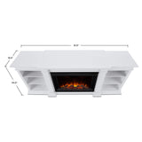 Flame Eliot Grand Entertainment VividFlame Media Indoor Electric Fireplace TV Stand, 1500W, Includes Remote Control & Firebox, White Y6O0 - product image 5