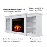 Flame Eliot Grand Entertainment VividFlame Media Indoor Electric Fireplace TV Stand, 1500W, Includes Remote Control & Firebox, White Y6O0 - product image 6