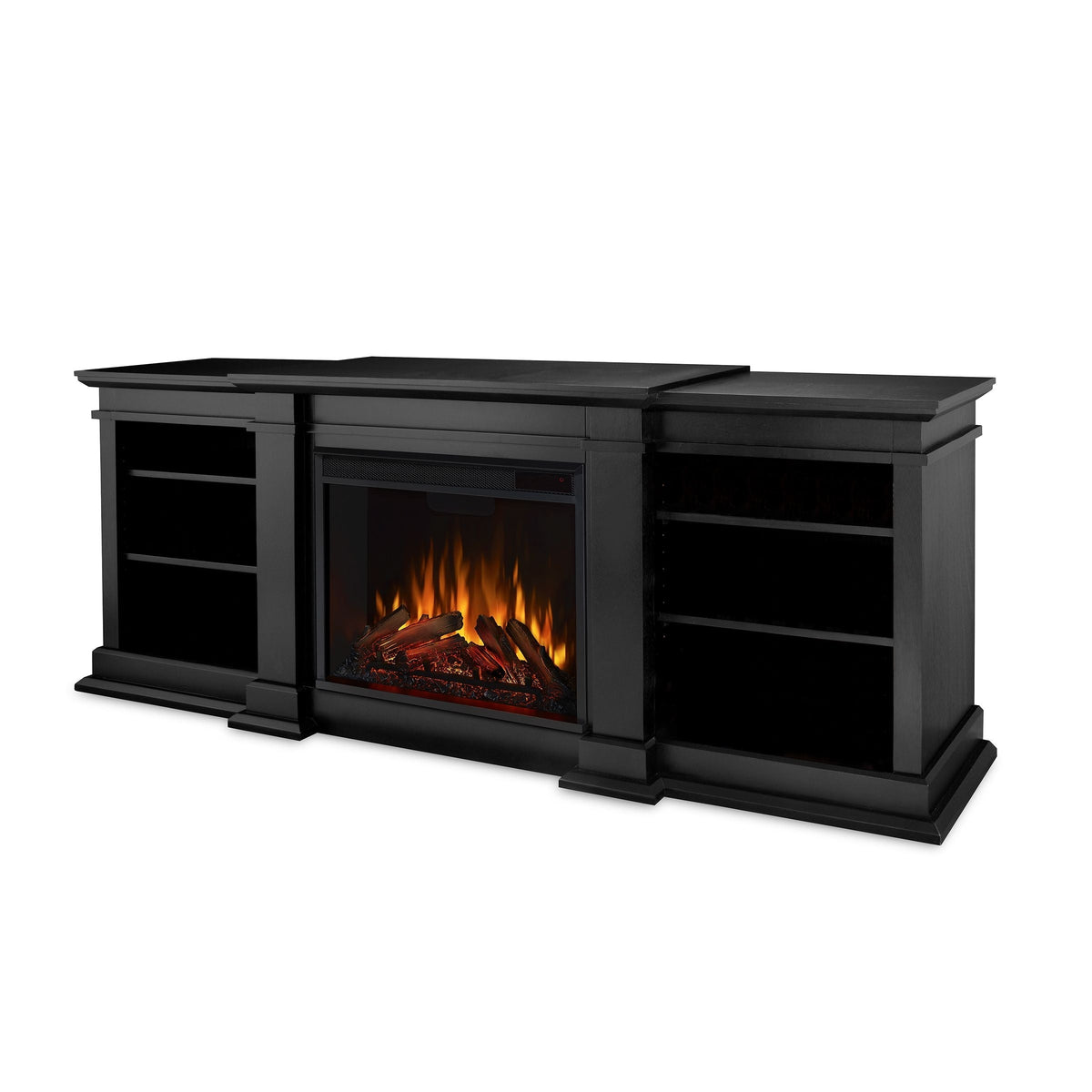 Flame Fresno Media Indoor Electric Fireplace TV Stand, 72-in, 1500W, Black Y1L2 - product image 1