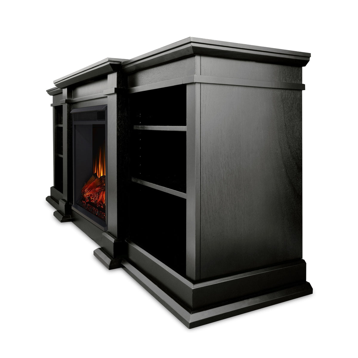Flame Fresno Media Indoor Electric Fireplace TV Stand, 72-in, 1500W, Black Y1L2 - product image 2