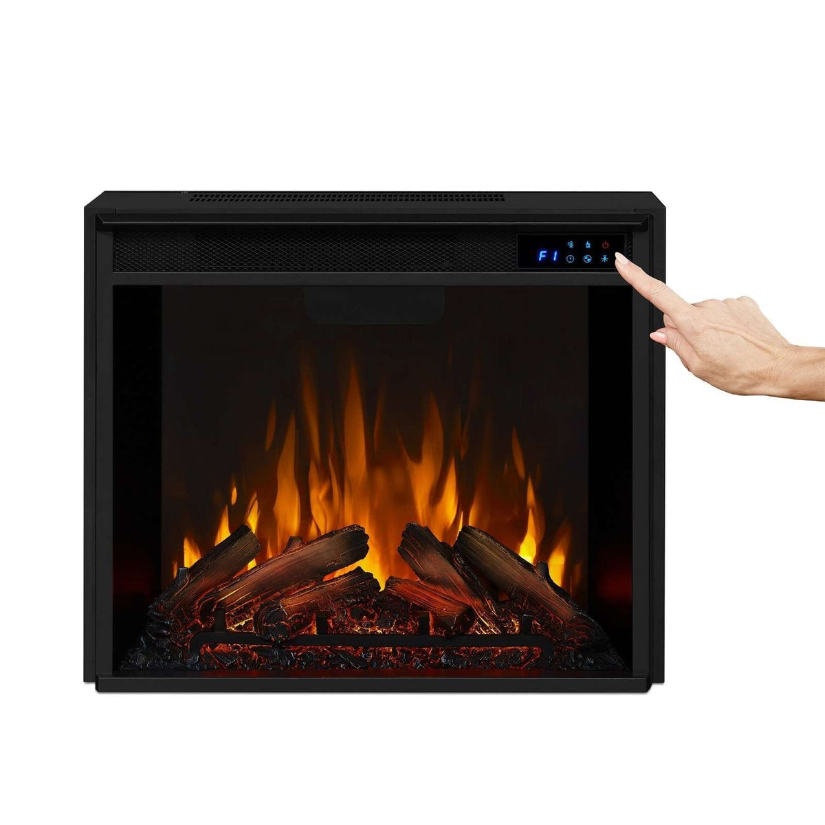 Flame Fresno Media Indoor Electric Fireplace TV Stand, 72-in, 1500W, Black Y1L2 - product image 6