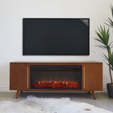 Flame Morris Media Indoor Electric Fireplace TV Stand, 72-in, 1500W, Includes Remote Control & Firebox, Vintage Black Maple U7H1 - product image 3