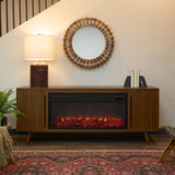 Flame Morris Media Indoor Electric Fireplace TV Stand, 72-in, 1500W, Includes Remote Control & Firebox, Vintage Black Maple U7H1 - product image 4