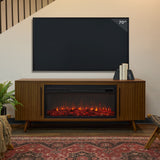 Flame Morris Media Indoor Electric Fireplace TV Stand, 72-in, 1500W, Includes Remote Control & Firebox, Vintage Black Maple U7H1 - product image 5