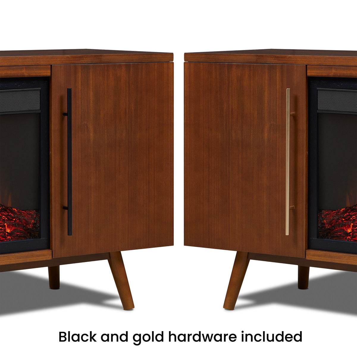 Flame Morris Media Indoor Electric Fireplace TV Stand, 72-in, 1500W, Includes Remote Control & Firebox, Vintage Black Maple F9I6 - product image 8