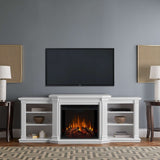 Flame Valmont Media Indoor Electric Fireplace TV Stand, 74-in, 1500W, Includes Remote Control & Firebox, White V4Z7 - product image 4