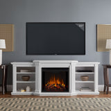 Flame Valmont Media Indoor Electric Fireplace TV Stand, 74-in, 1500W, Includes Remote Control & Firebox, White V4Z7 - product image 5