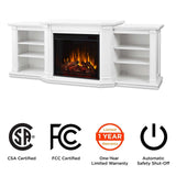 Flame Valmont Media Indoor Electric Fireplace TV Stand, 74-in, 1500W, Includes Remote Control & Firebox, White V4Z7 - product image 7