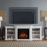 Flame Valmont Media Indoor Electric Fireplace TV Stand, 74-in, 1500W, Includes Remote Control & Firebox, White V4Z7 - product image 8