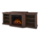 Flame Valmont Media Indoor Electric Fireplace TV Stand, 74-in, 1500W, Includes Remote Control & Firebox, Chestnut Oak D2Y1 - product image 1