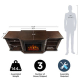 Flame Valmont Media Indoor Electric Fireplace TV Stand, 74-in, 1500W, Includes Remote Control & Firebox, Chestnut Oak D2Y1 - product image 7