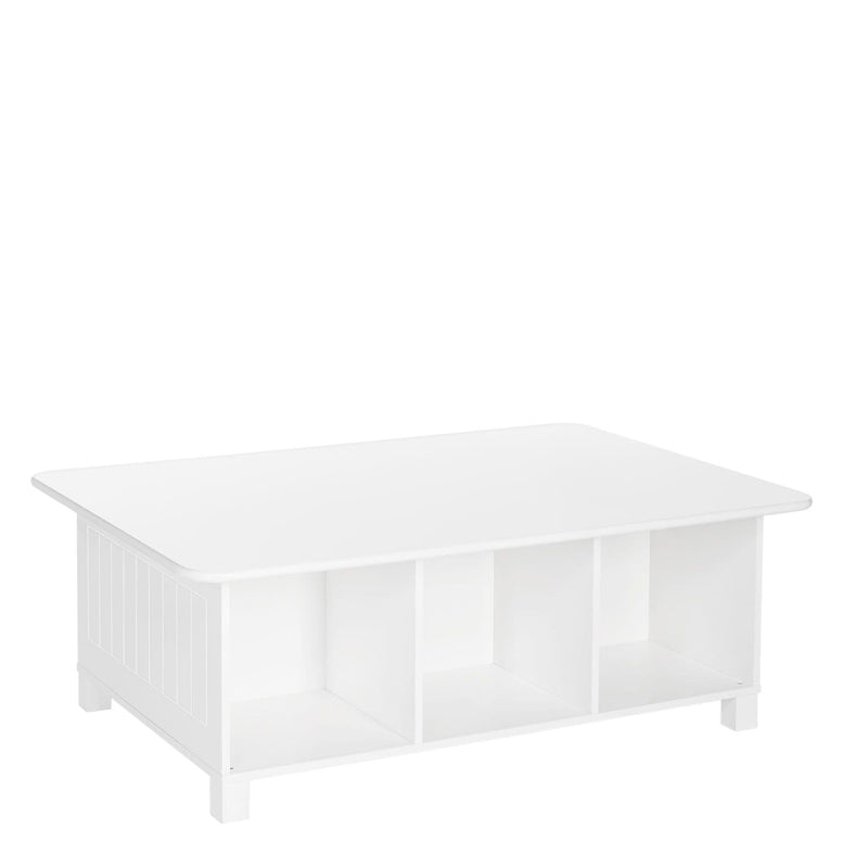 Home Kids' Desk, Activity & Play Table with 6 Storage Cubbies, For Bedroom/Playroom, White A7I8
