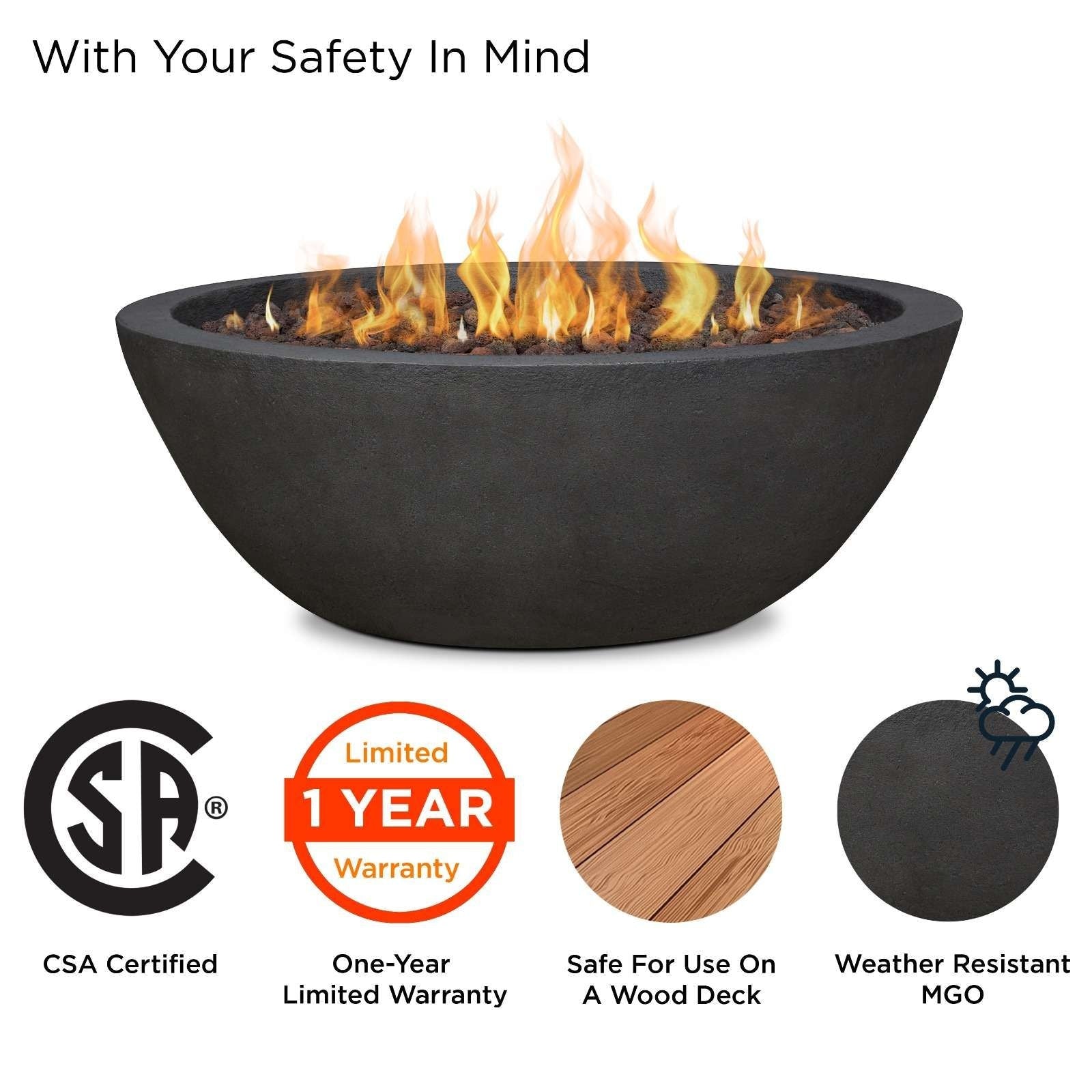 Round Concrete Gas Fire Pit in Shale, 36-in Q2S3 - product image 6