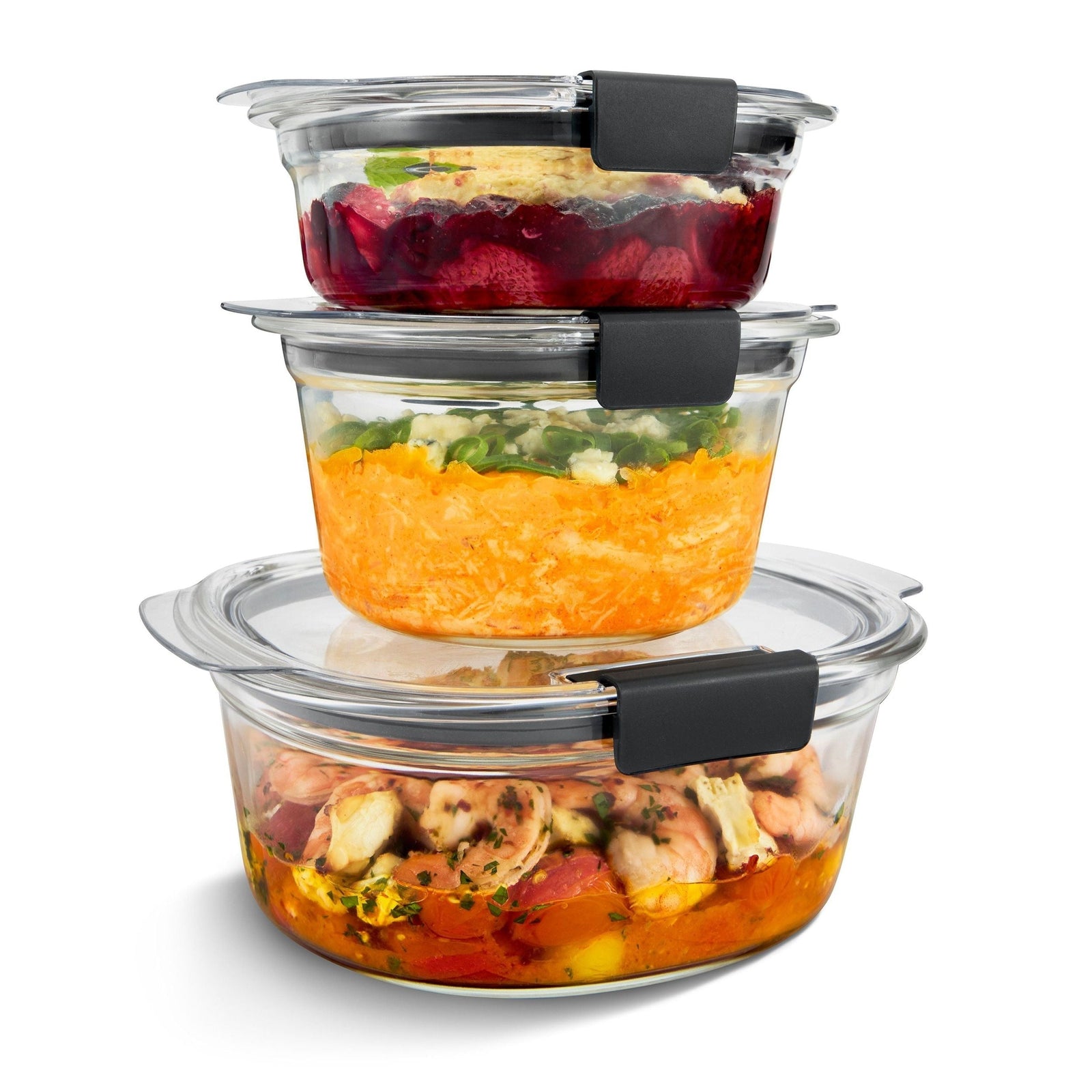Brilliance Stainshield Glass Round Food Storage Container Set, 6-pc W3U6 - product image 1