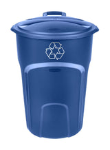 Plastic Circular Wheeled Recycling Blue Box with Handle, 121-L J2X1 - product image 1