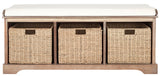 Lonan Wicker Storage Bench, Grey Wash/White, 16.1-in x 47-in x 19.9-in Z4F6 - product image 3