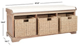 Lonan Wicker Storage Bench, Grey Wash/White, 16.1-in x 47-in x 19.9-in Z4F6 - product image 6