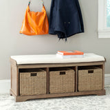 Lonan Wicker Storage Bench, Grey Wash/White, 16.1-in x 47-in x 19.9-in Z4F6 - product image 8