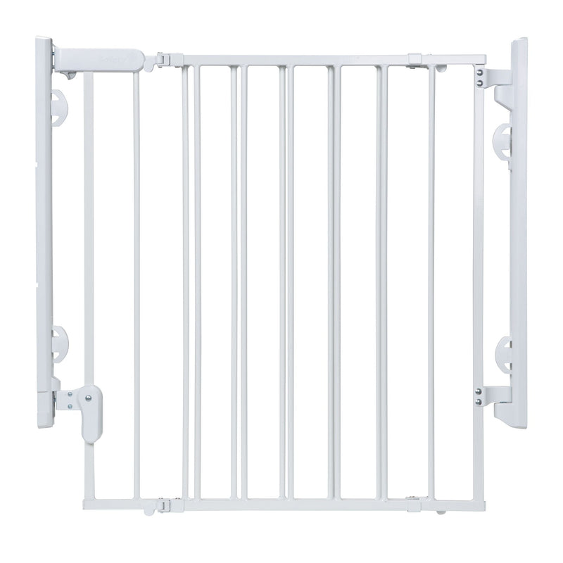 Ready To Install Top of the Stairs Baby Safety Gate, White R3S7