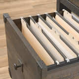 Steel Pedestal River File Cabinet with Drawers, Carbon Oak M0O2 - product image 5