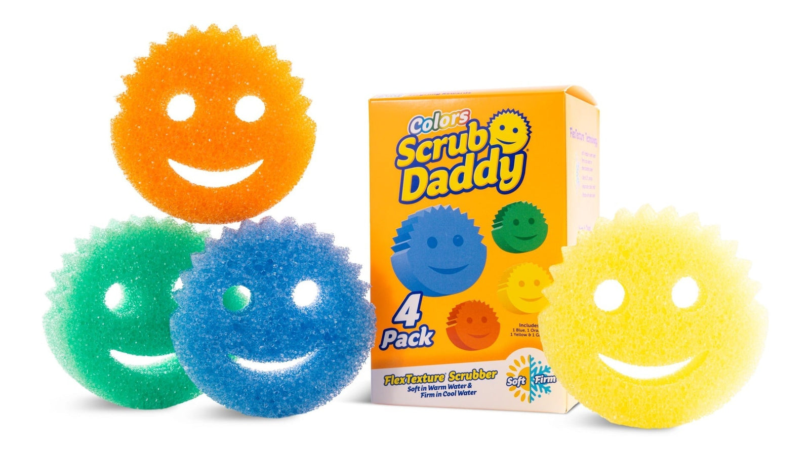 Colors Scratch-Free Cleaning Sponge/Scrubber with FlexTexture, 4-pk Q6R5 - product image 1