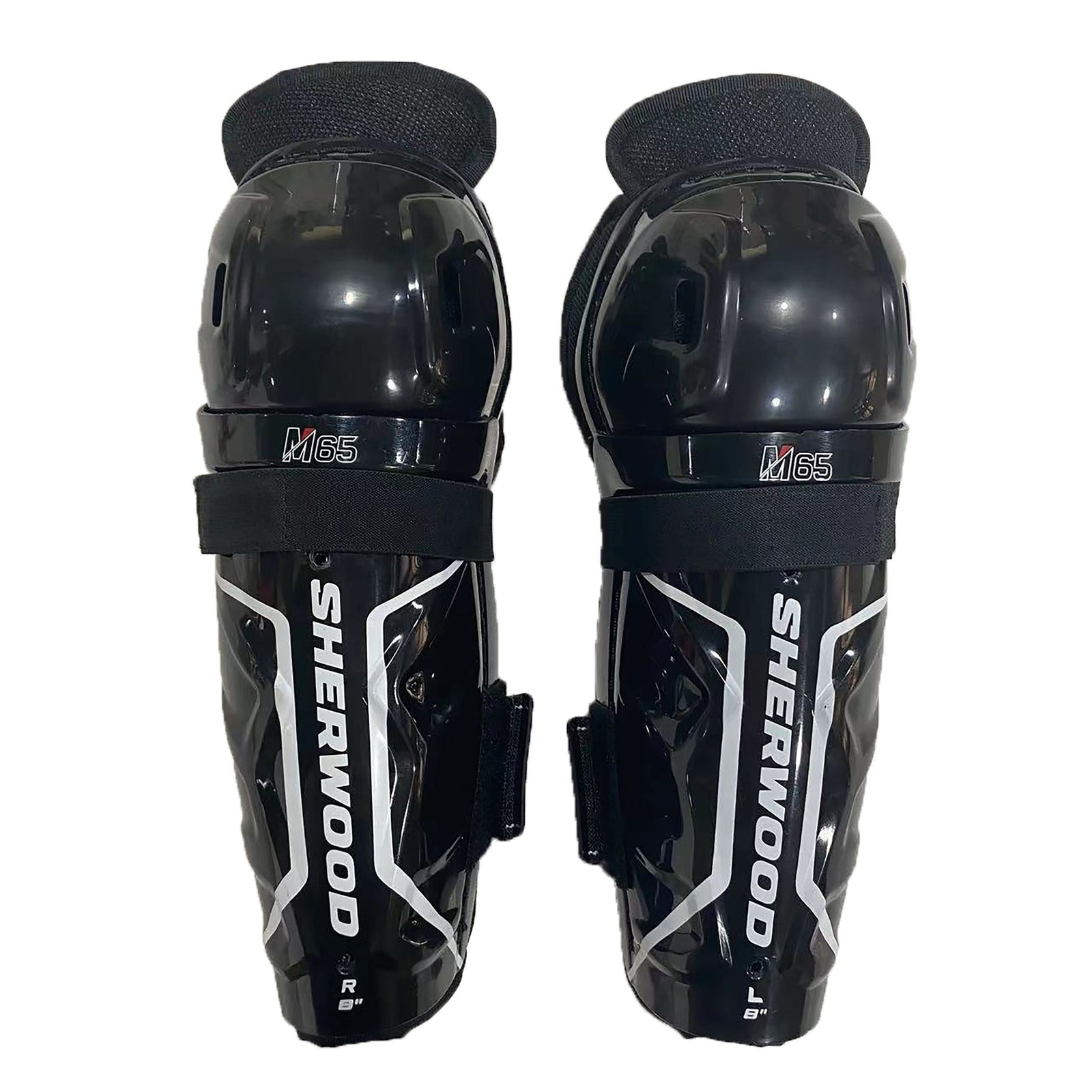 Rekker M65 Hockey Shin Guards, Youth, Black, Assorted Sizes O7Q0 - product image 1