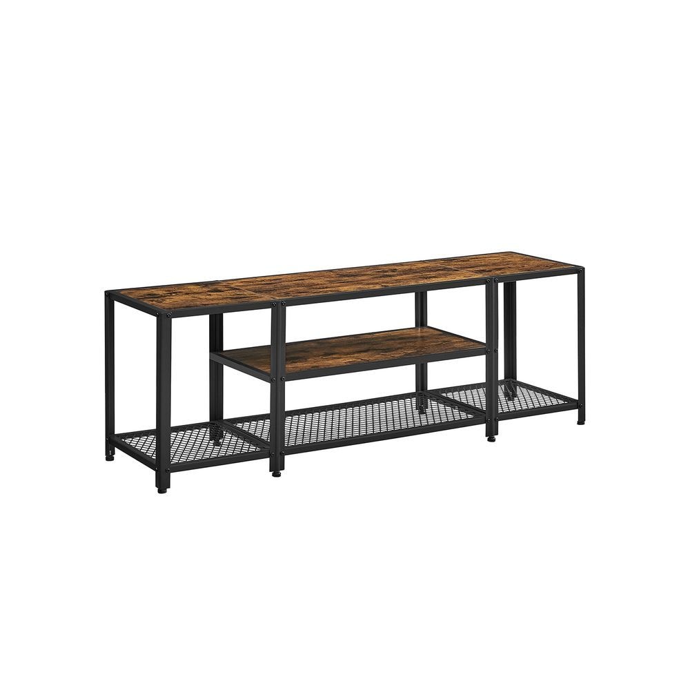 Home 3-Tier Industrial Rustic Brown TV Stand D7P5 - product image 1