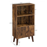Home 3-Tier Rustic Brown Retro Cabinet with Steel Frame R1P8 - product image 2