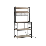 Home 5-Shelf Grey Baker's Rack with 4 AC Outlets L4Y1 - product image 1