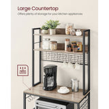 Home 5-Shelf Grey Baker's Rack with 4 AC Outlets L4Y1 - product image 6