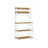 Home 5-Shelf Rustic Walnut Baker's Rack with 4 AC Outlets B2X9 - product image 1